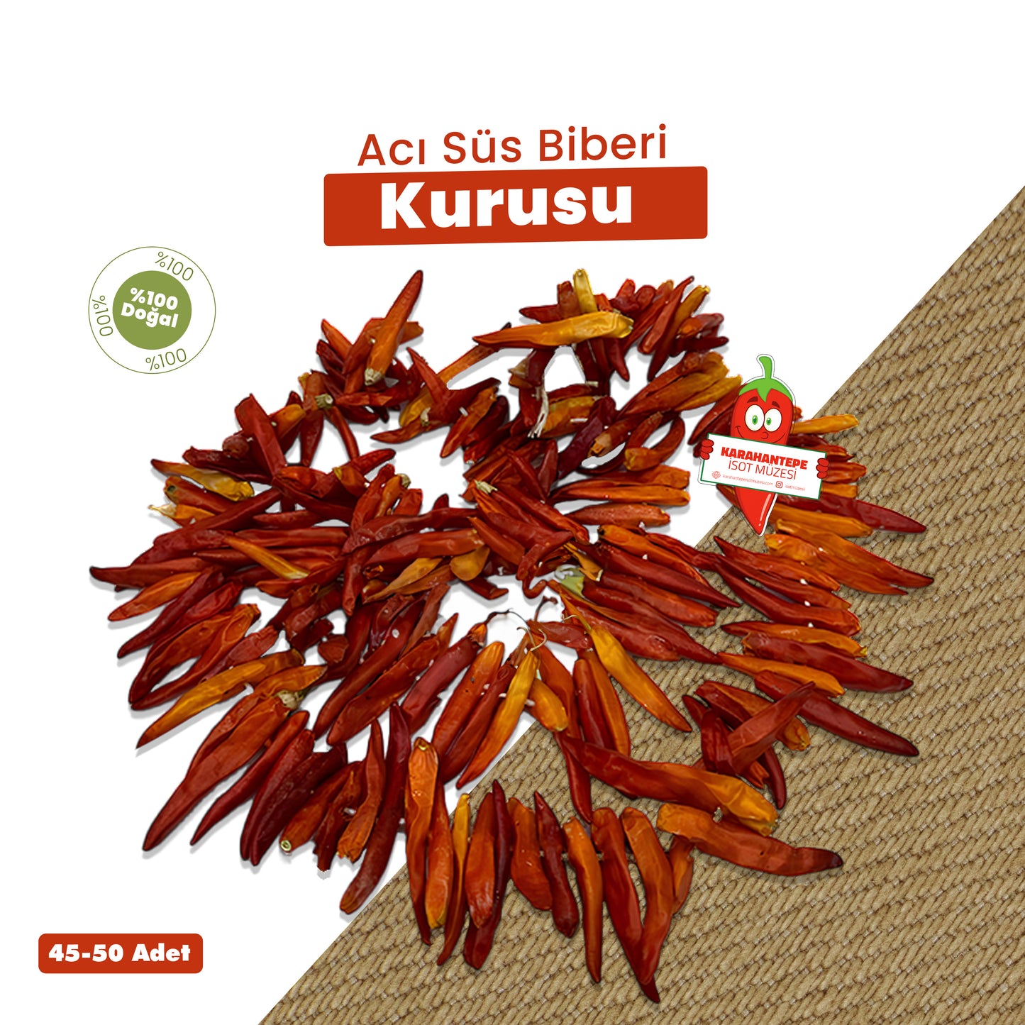 Acı Süs Biberi Kurusu (1 Bağ)