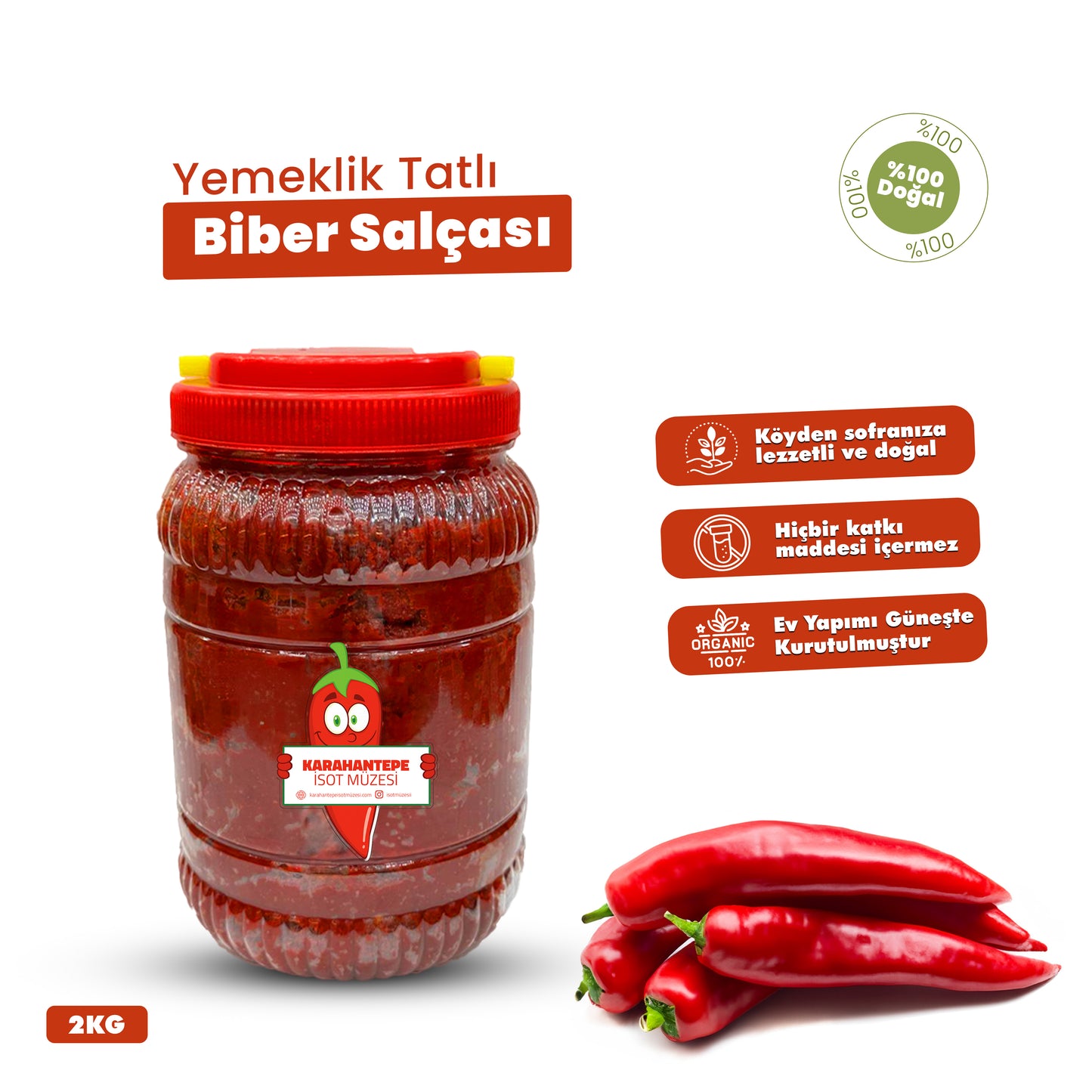 Ev Yapımı Yemeklik Tatlı Biber Salçası