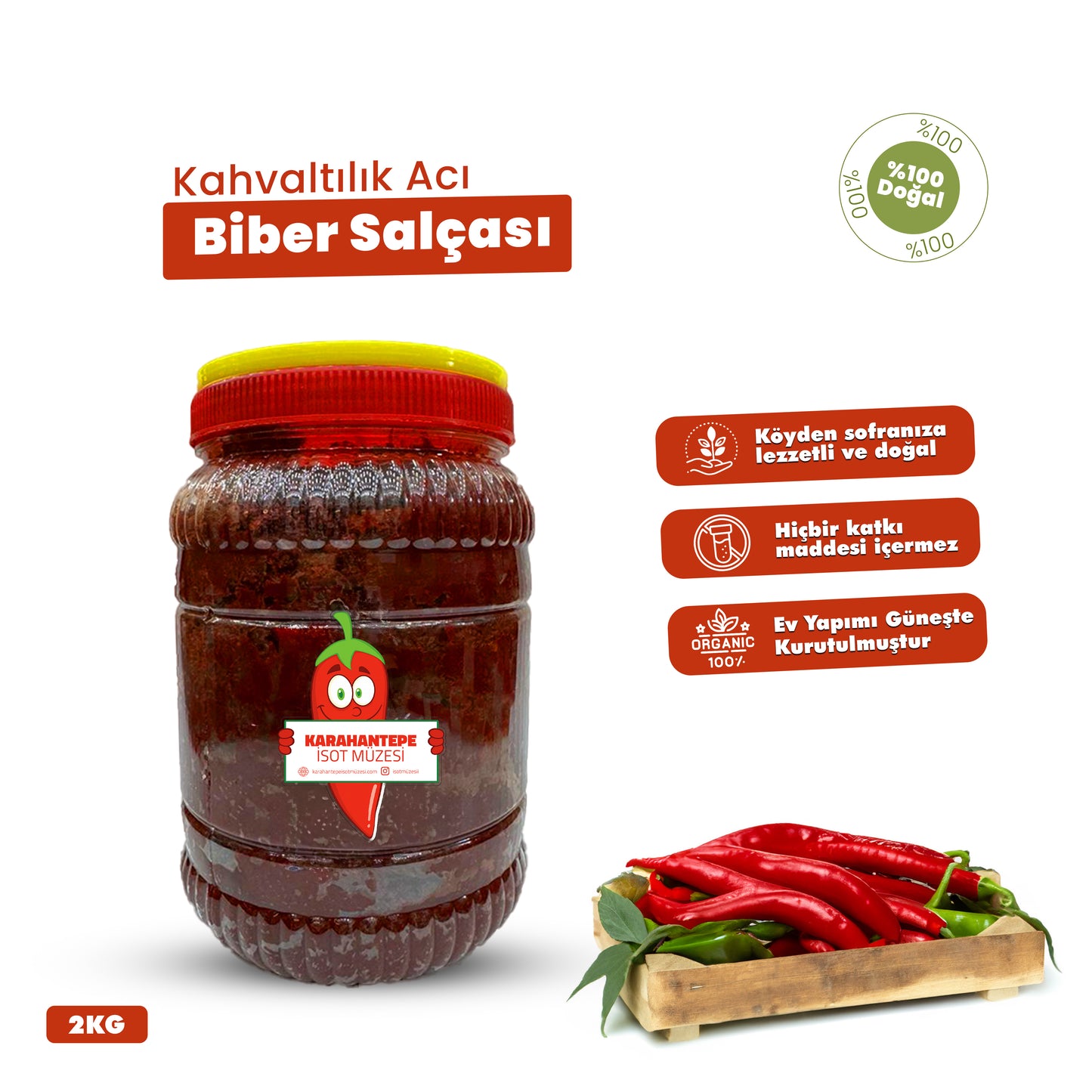 Ev Yapımı Kahvaltılık Acı Biber Salçası