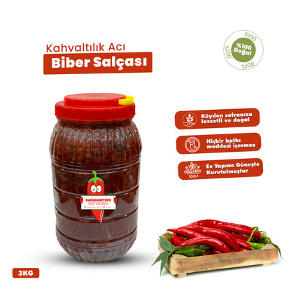 Ev Yapımı Kahvaltılık Acı Biber Salçası
