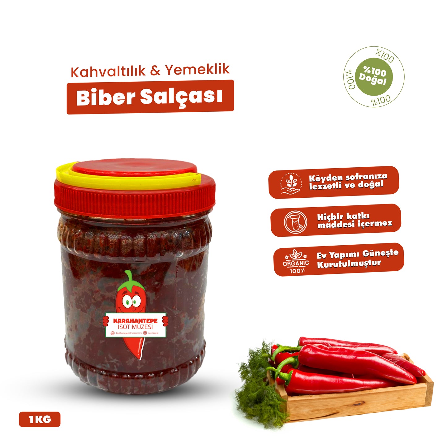 Ev Yapımı Kahvaltılık & Yemeklik Tatlı Biber Salçası